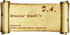 Drexler Alpár névjegykártya